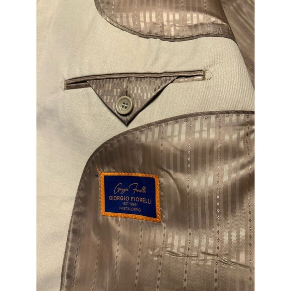 Giorgio Fiorelli Blazer Mens 60 R Super Fine Tan Suit Jacket NWT - Picture 10 of 16